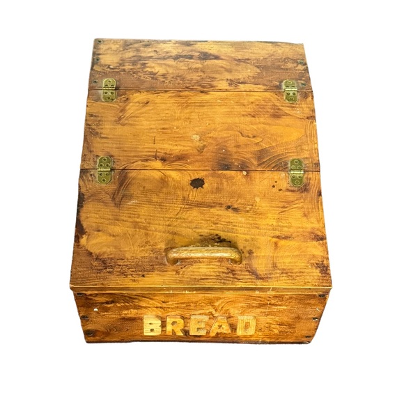 Vintage wooden brown  bread box - Picture 12 of 12
